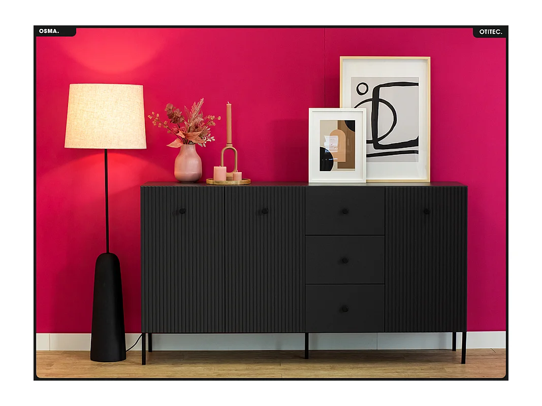 Commode - H.98 x L.179 x P.42 - OSMA - NOIR