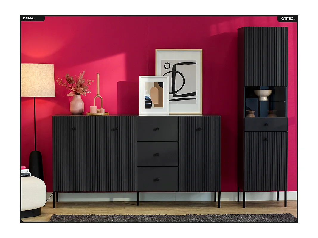 Commode - H.98 x L.179 x P.42 - OSMA - NOIR