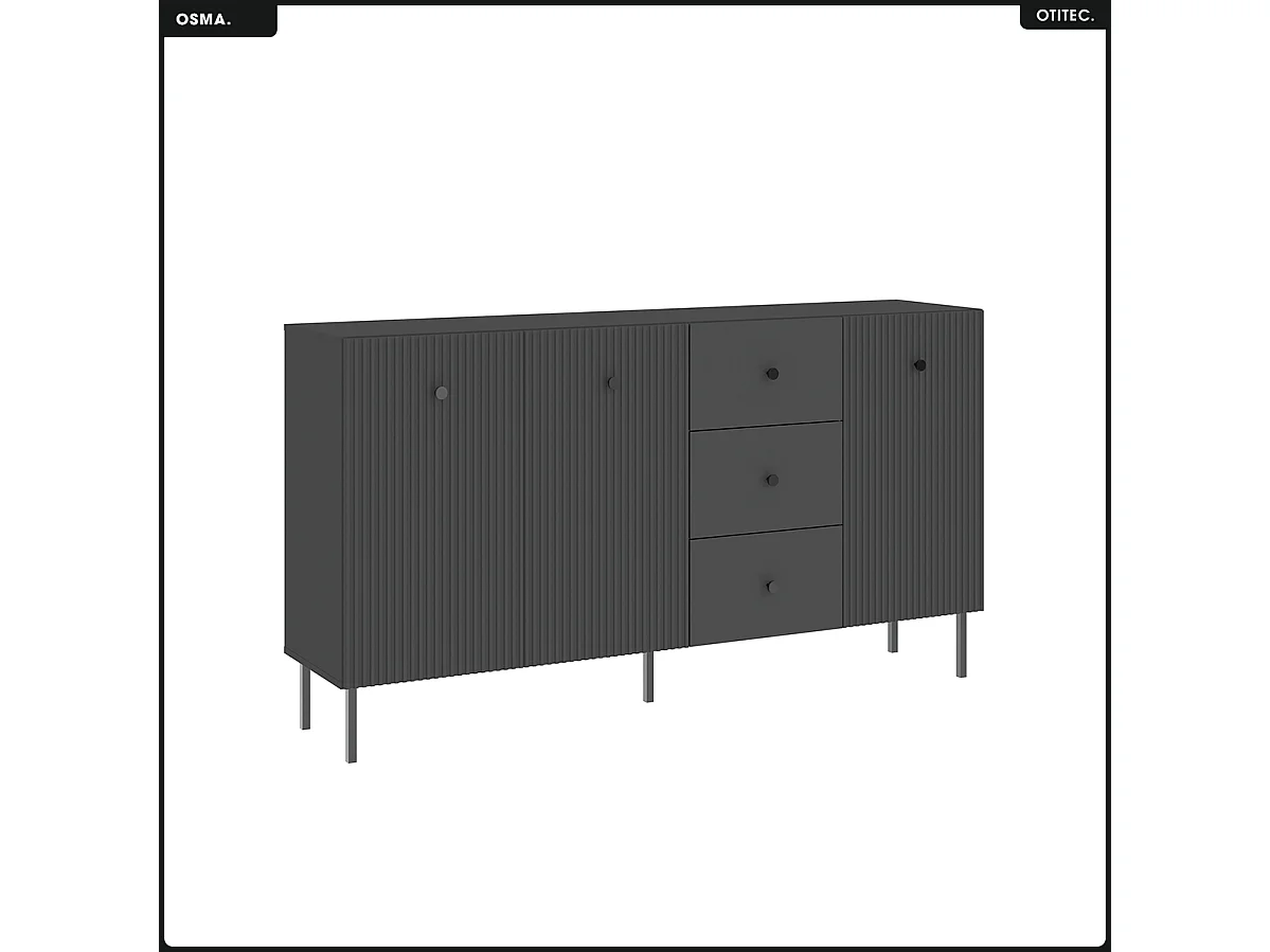 Commode - H.98 x L.179 x P.42 - OSMA - NOIR