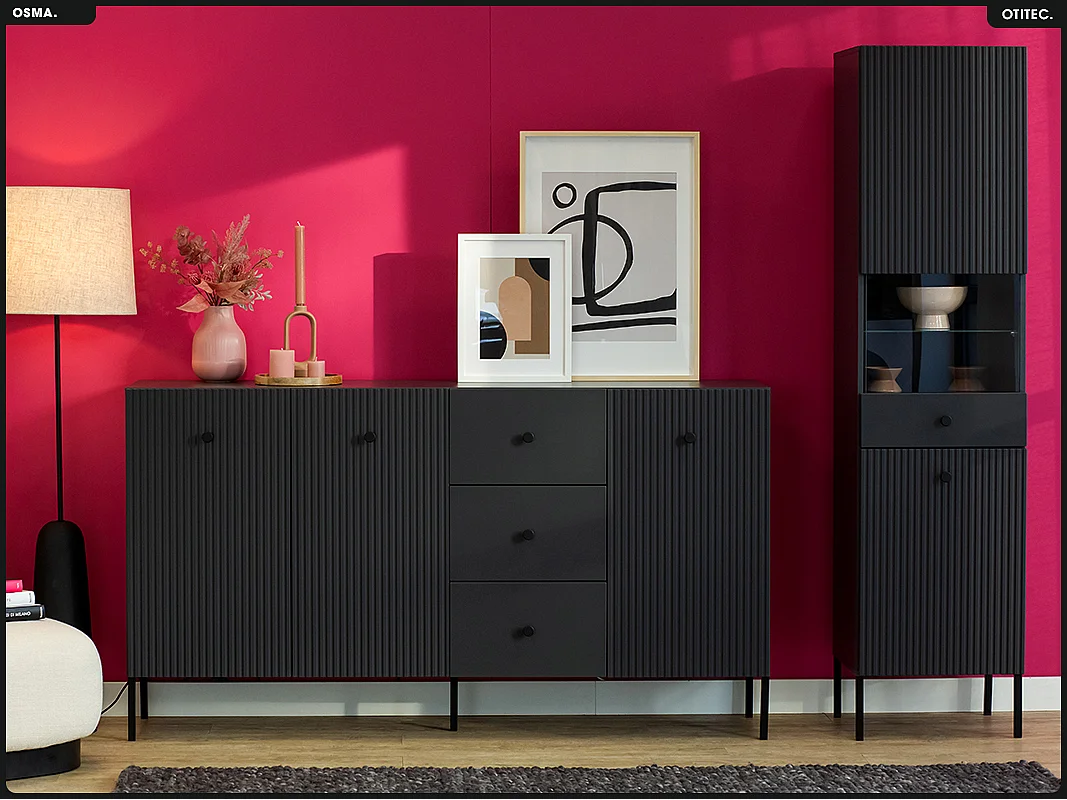 Commode - H.98 x L.179 x P.42 - OSMA - NOIR