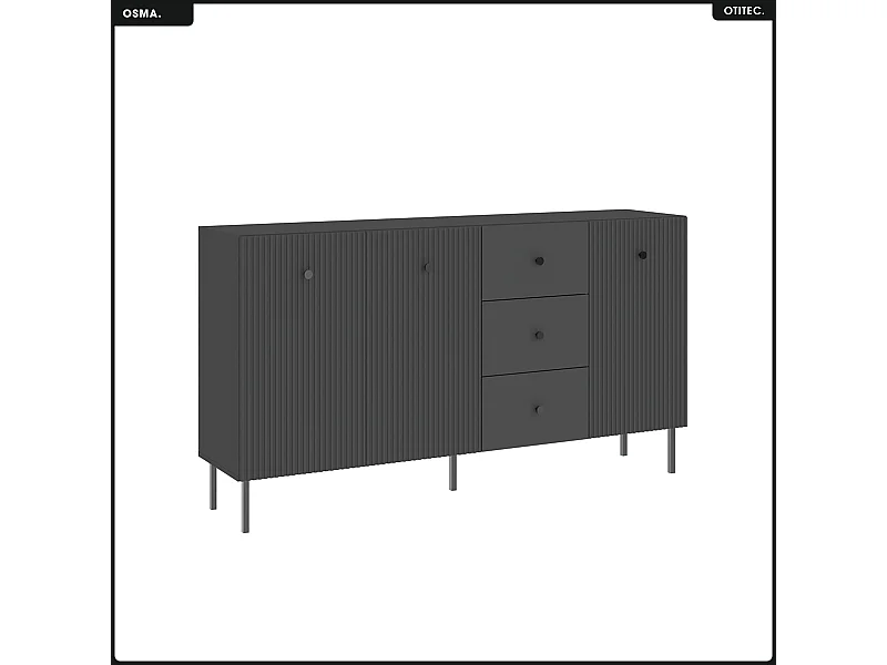Commode - H.98 x L.179 x P.42 - OSMA - NOIR