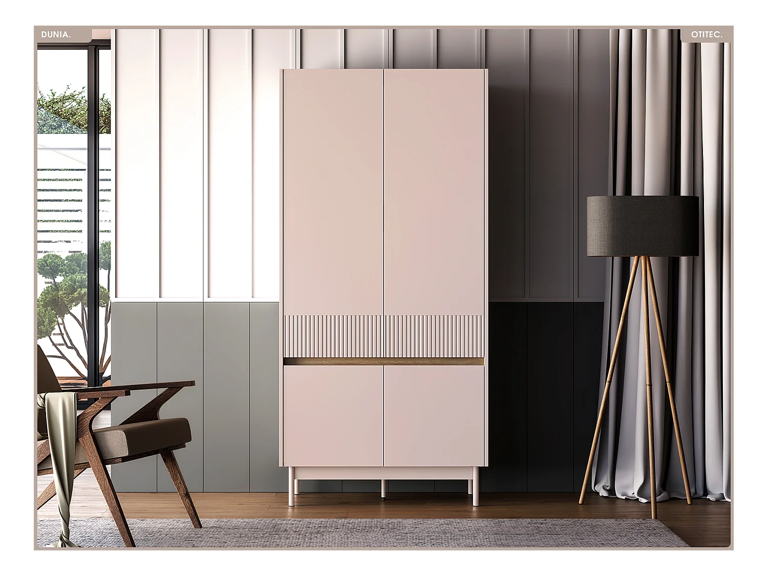 Armoire - L.92 x H.193 x P.53 cm - DUNIA