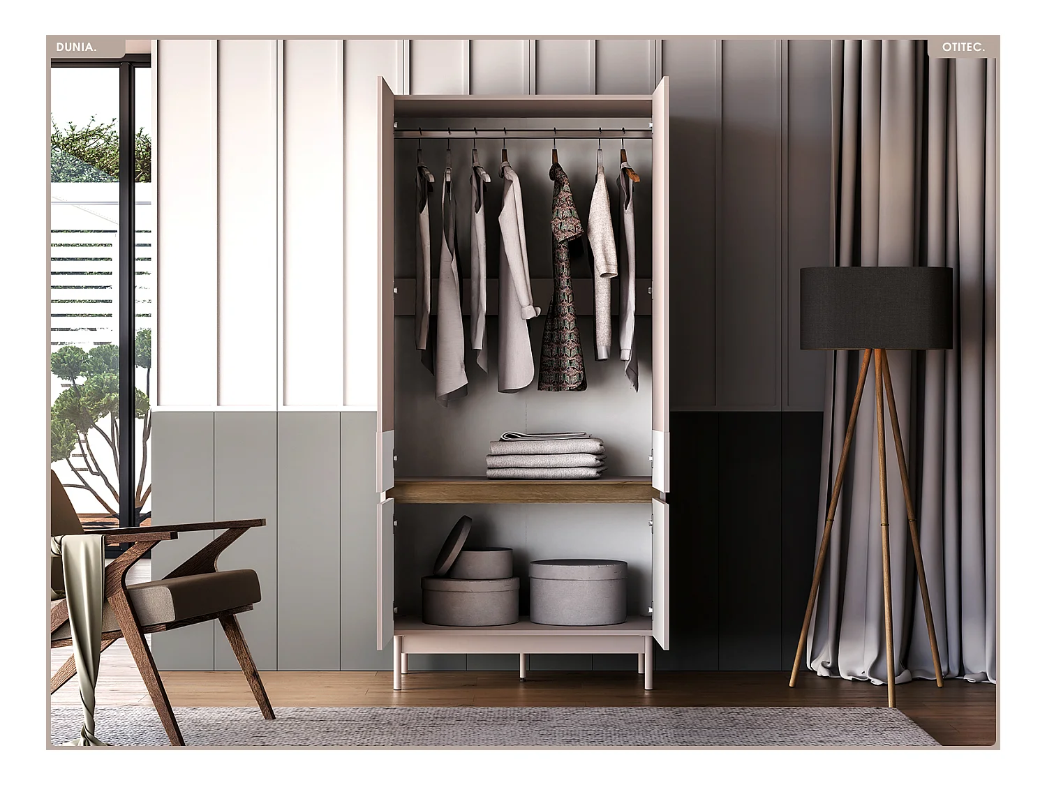 Armoire - L.92 x H.193 x P.53 cm - DUNIA