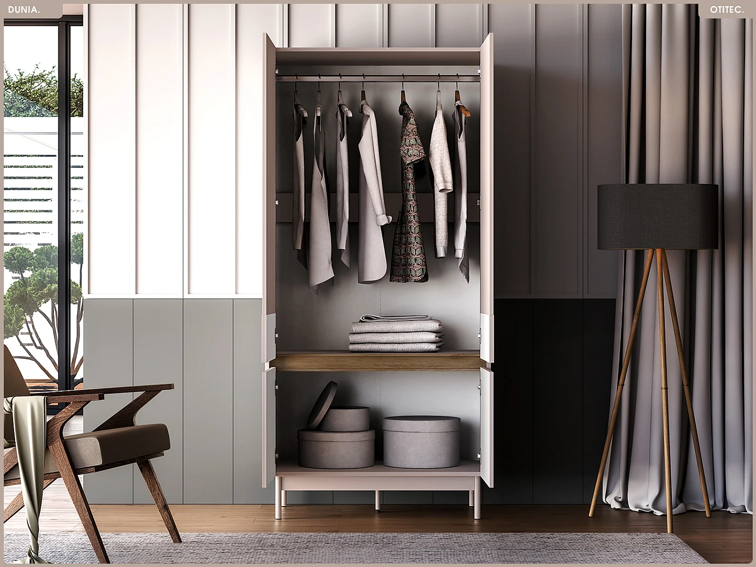 Armoire - L.92 x H.193 x P.53 cm - DUNIA