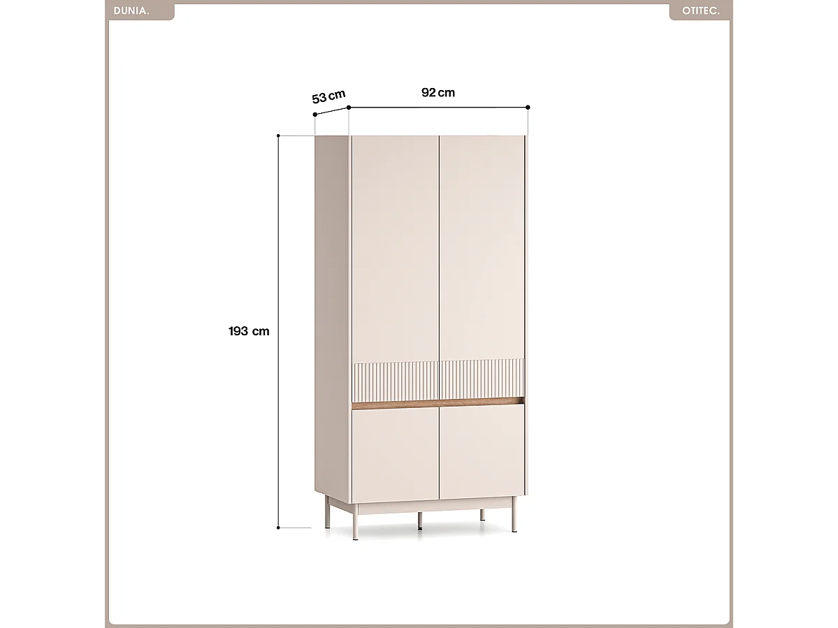 Armoire - L.92 x H.193 x P.53 cm - DUNIA
