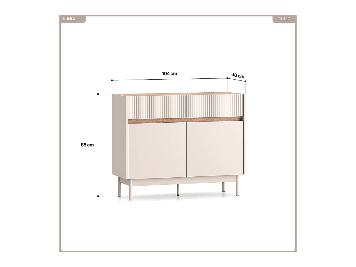 Commode - L.104 x H.85 x P.40 cm - DUNIA