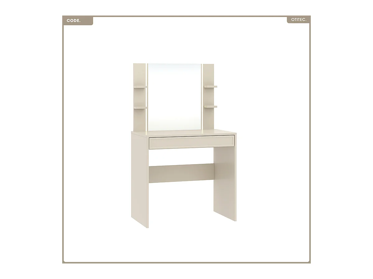 Coiffeuse avec miroir - H.136 x L.80 x P.40 - CODE - CACHEMIRE
