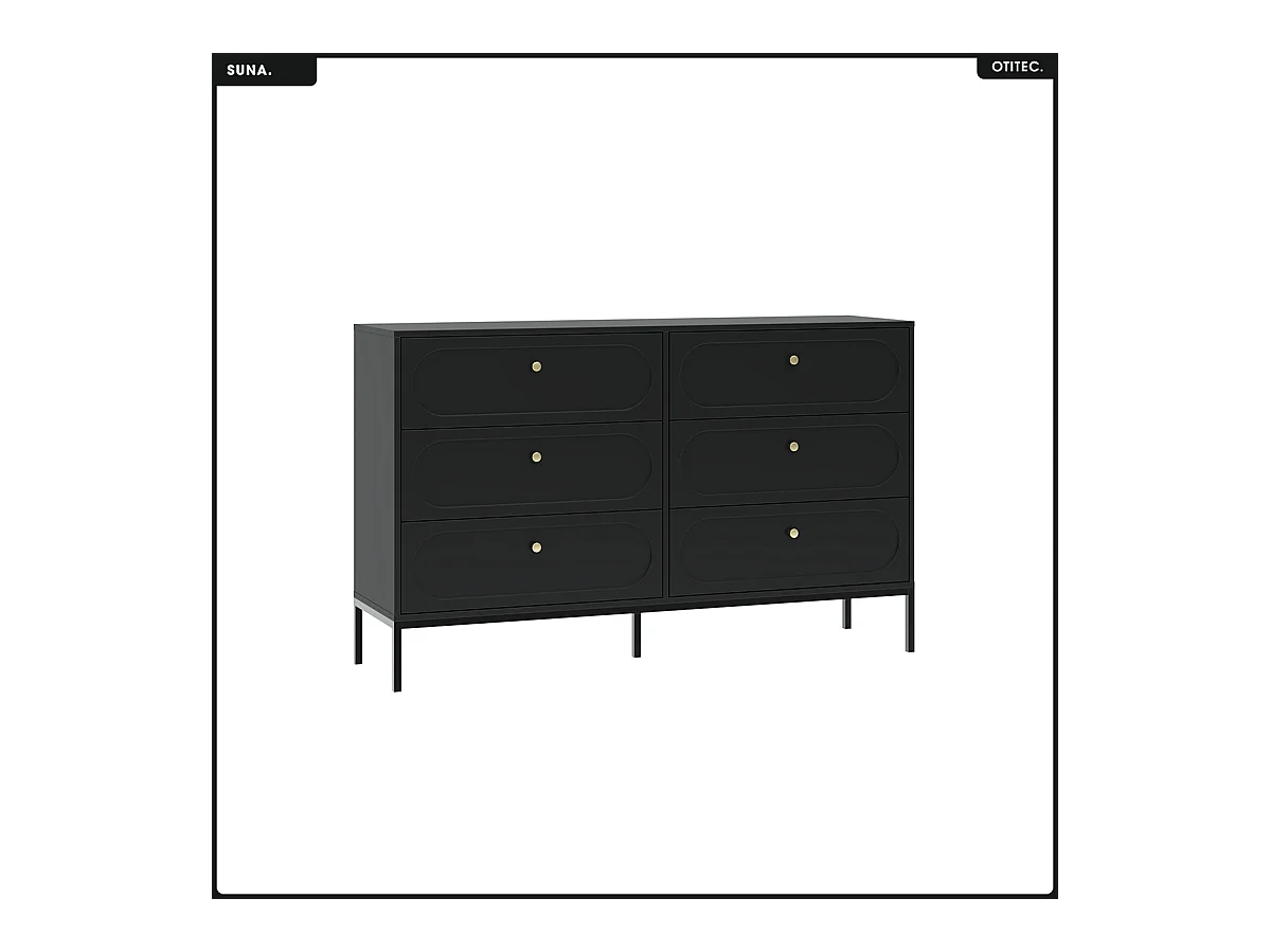 Commode - H.92 x L.150 x P.40 - SUNA - NOIR