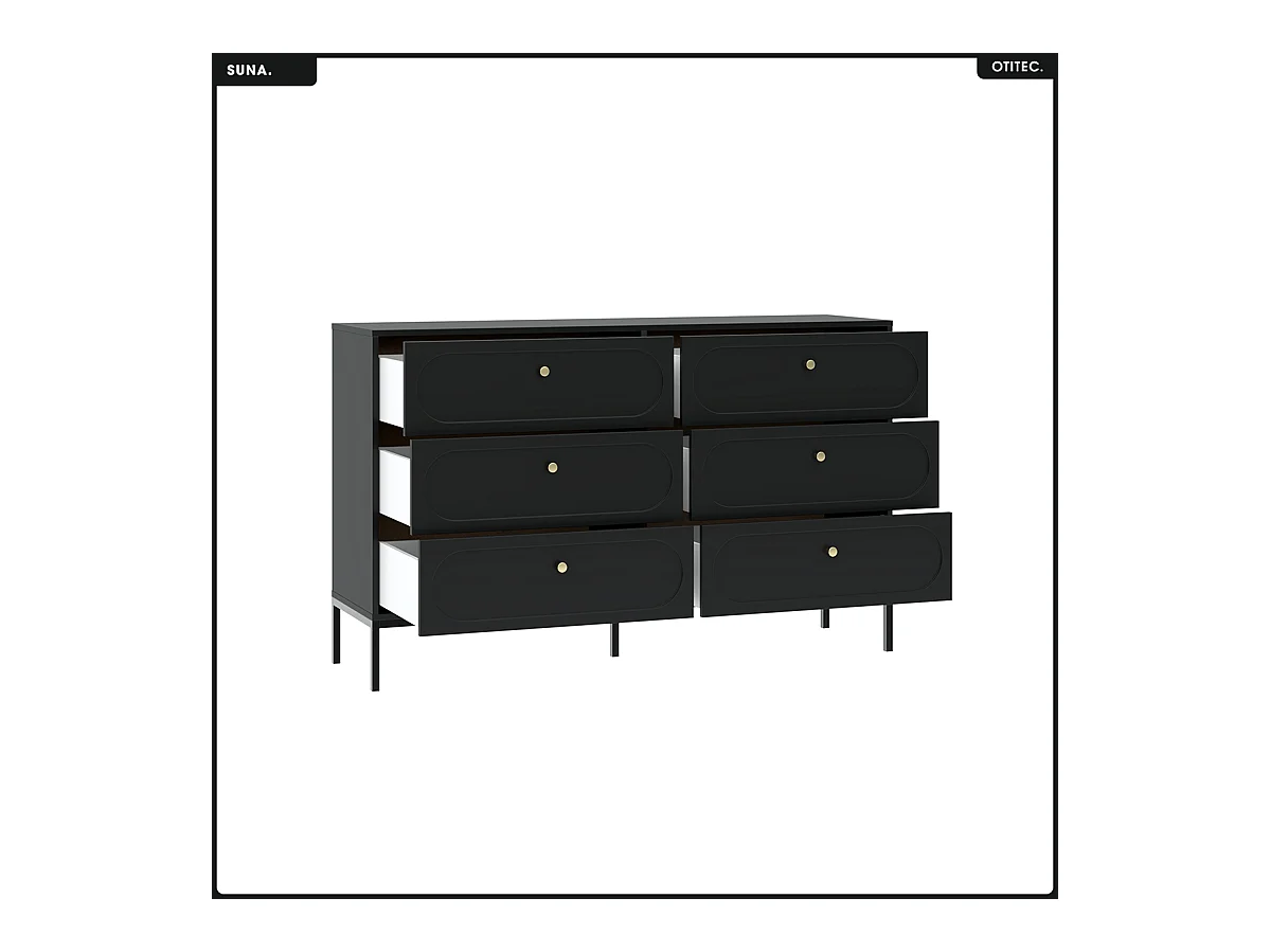 Commode - H.92 x L.150 x P.40 - SUNA - NOIR