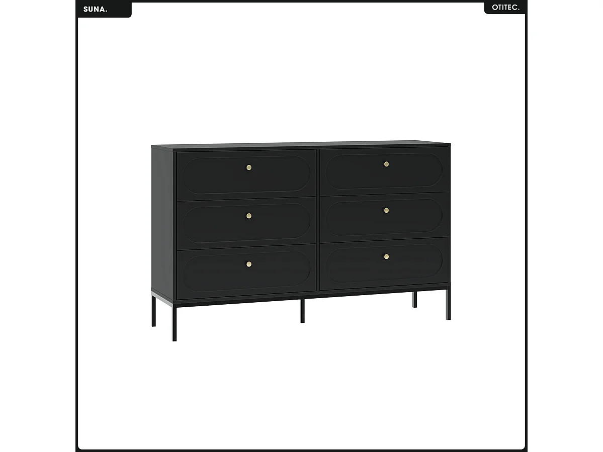Commode - H.92 x L.150 x P.40 - SUNA - NOIR