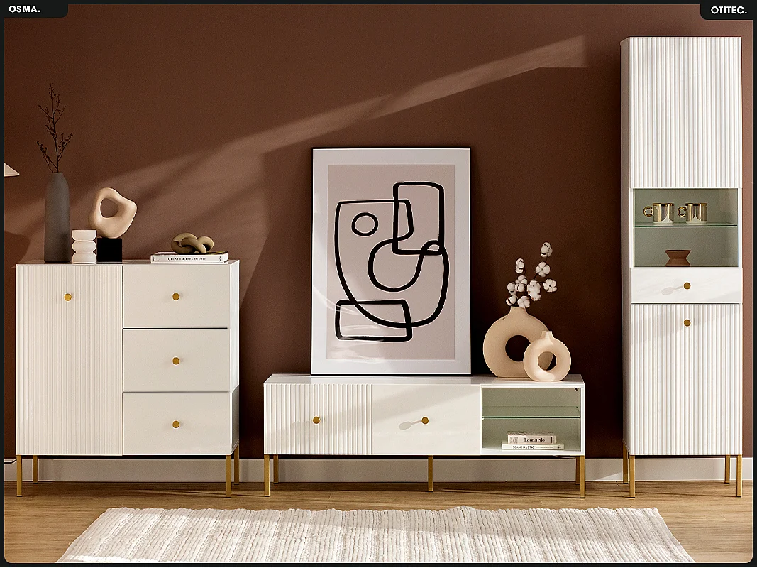 Meuble TV - H.48 x L.135 x P.42 - OMSA - GOLD