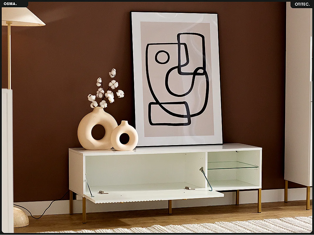 Meuble TV - H.48 x L.135 x P.42 - OMSA - GOLD