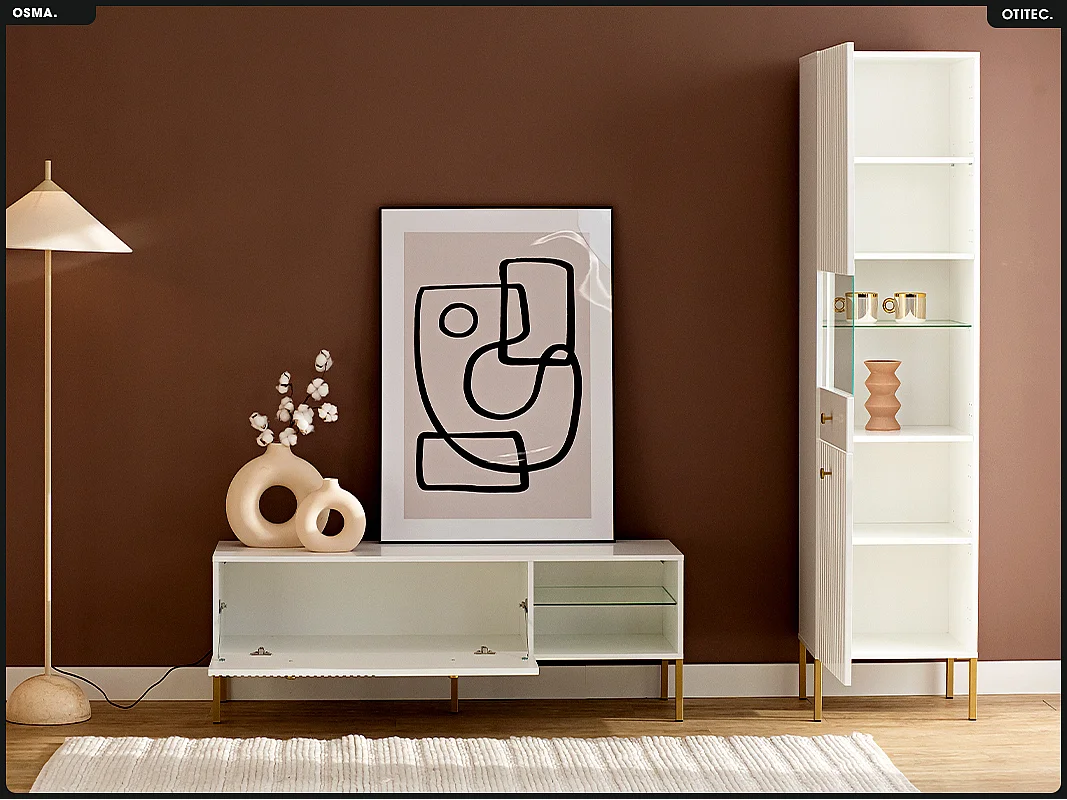 Meuble TV - H.48 x L.135 x P.42 - OMSA - GOLD