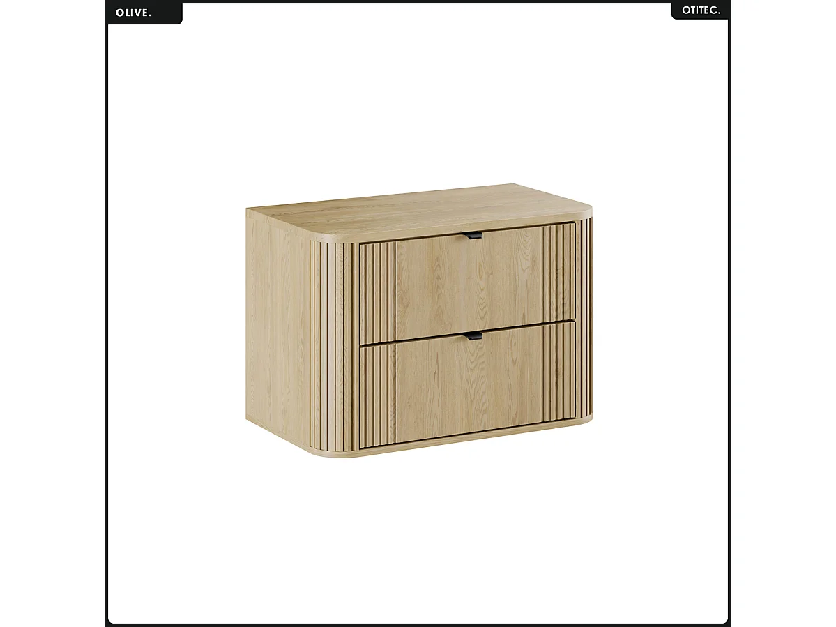 Ensemble de meubles sous vasque - 80 cm - avec Plan - OLIVE - Chêne