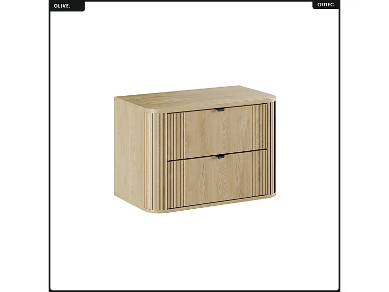 Ensemble de meubles sous vasque - 80 cm - avec Plan - OLIVE - Chêne