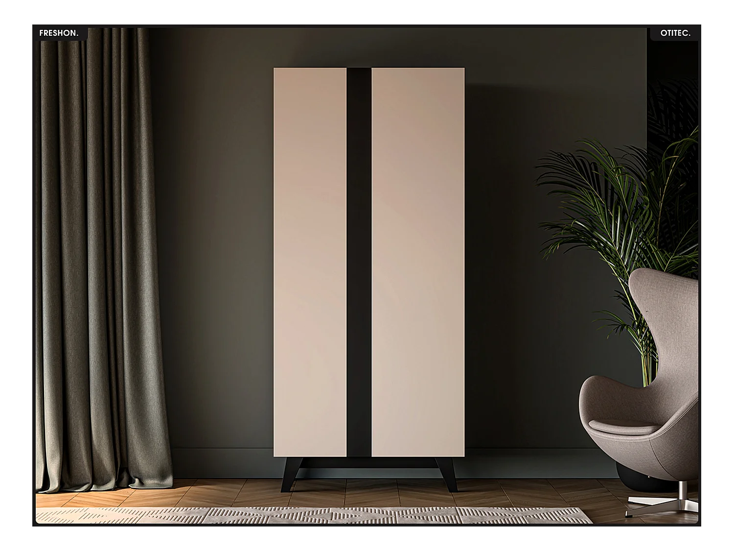 Armoire - L.90 x H.200 x P.53 cm - FRESHON