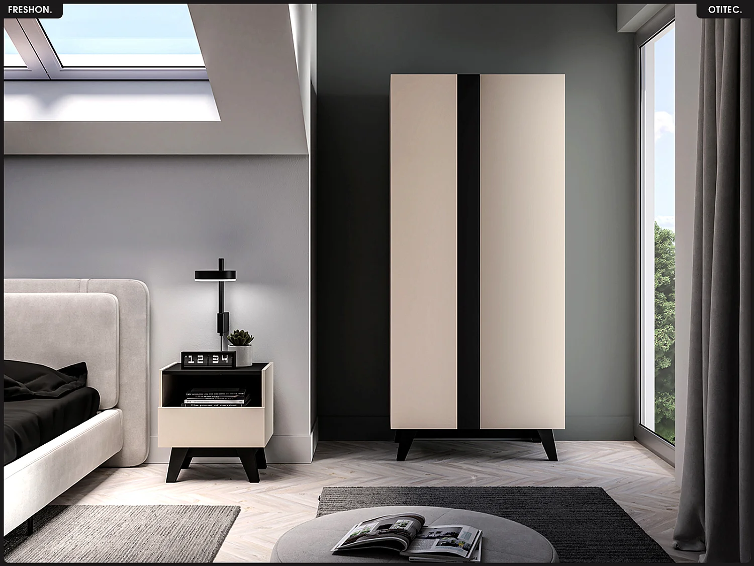 Armoire - L.90 x H.200 x P.53 cm - FRESHON