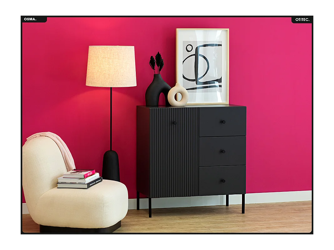 Commode - H.98 x L.91 x P.42 - OSMA - NOIR