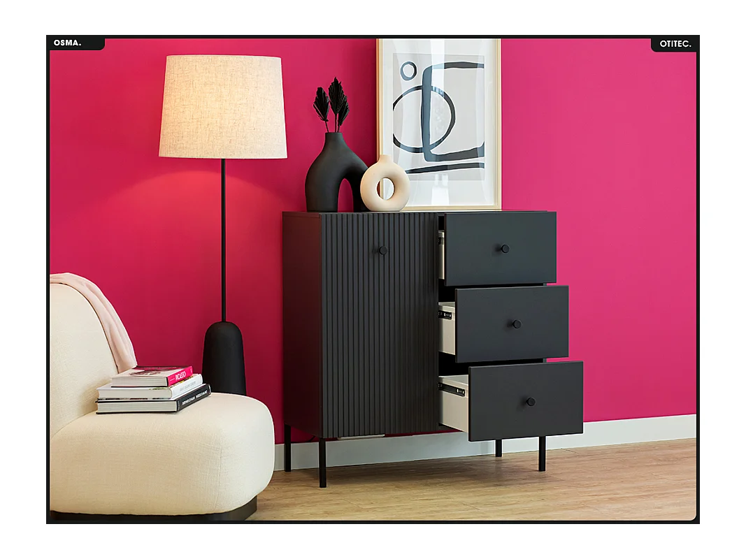 Commode - H.98 x L.91 x P.42 - OSMA - NOIR