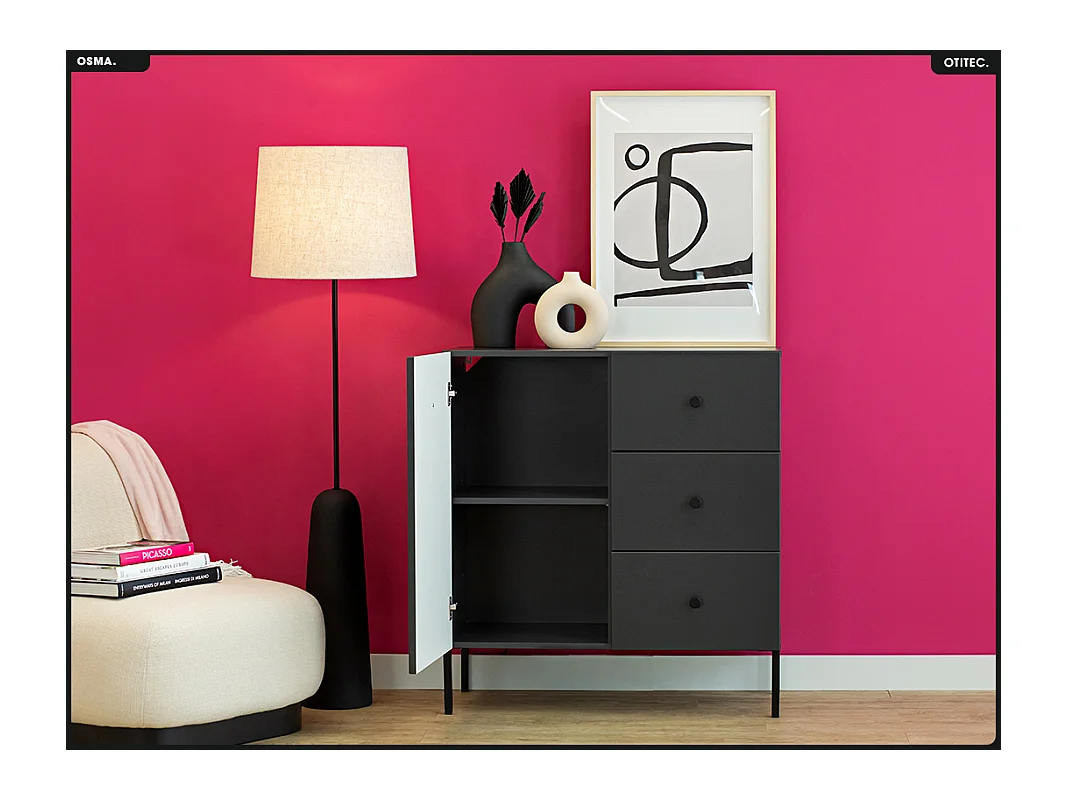 Commode - H.98 x L.91 x P.42 - OSMA - NOIR