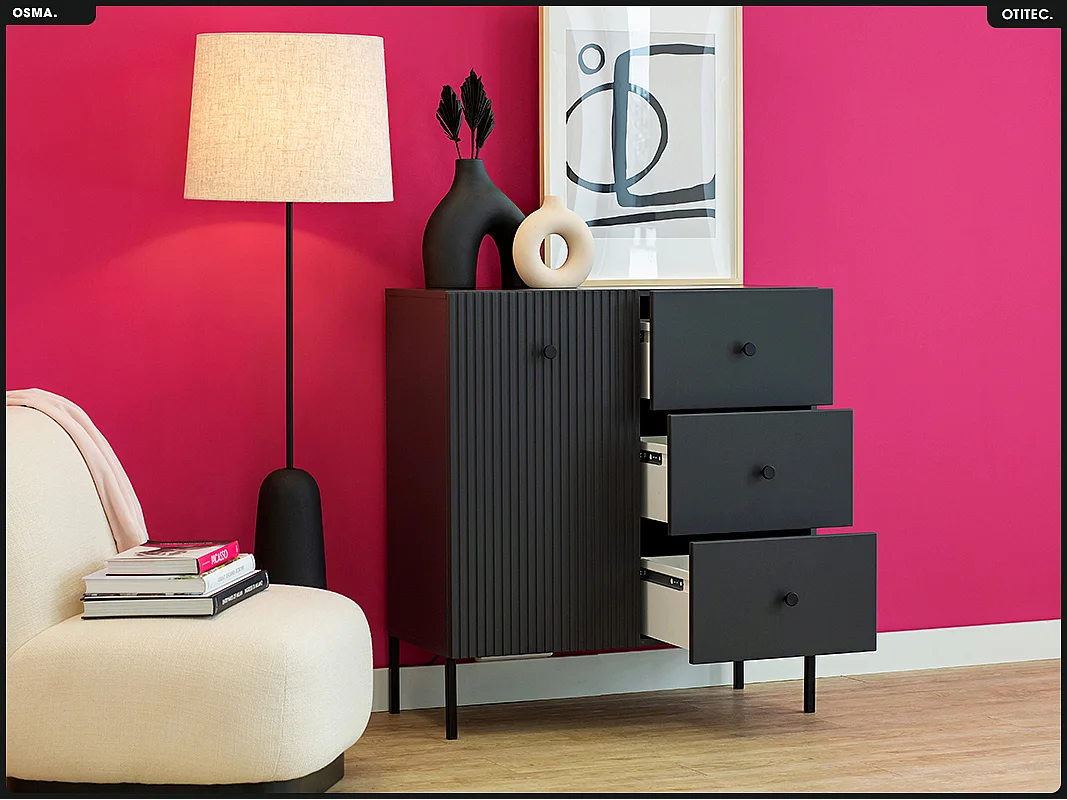 Commode - H.98 x L.91 x P.42 - OSMA - NOIR