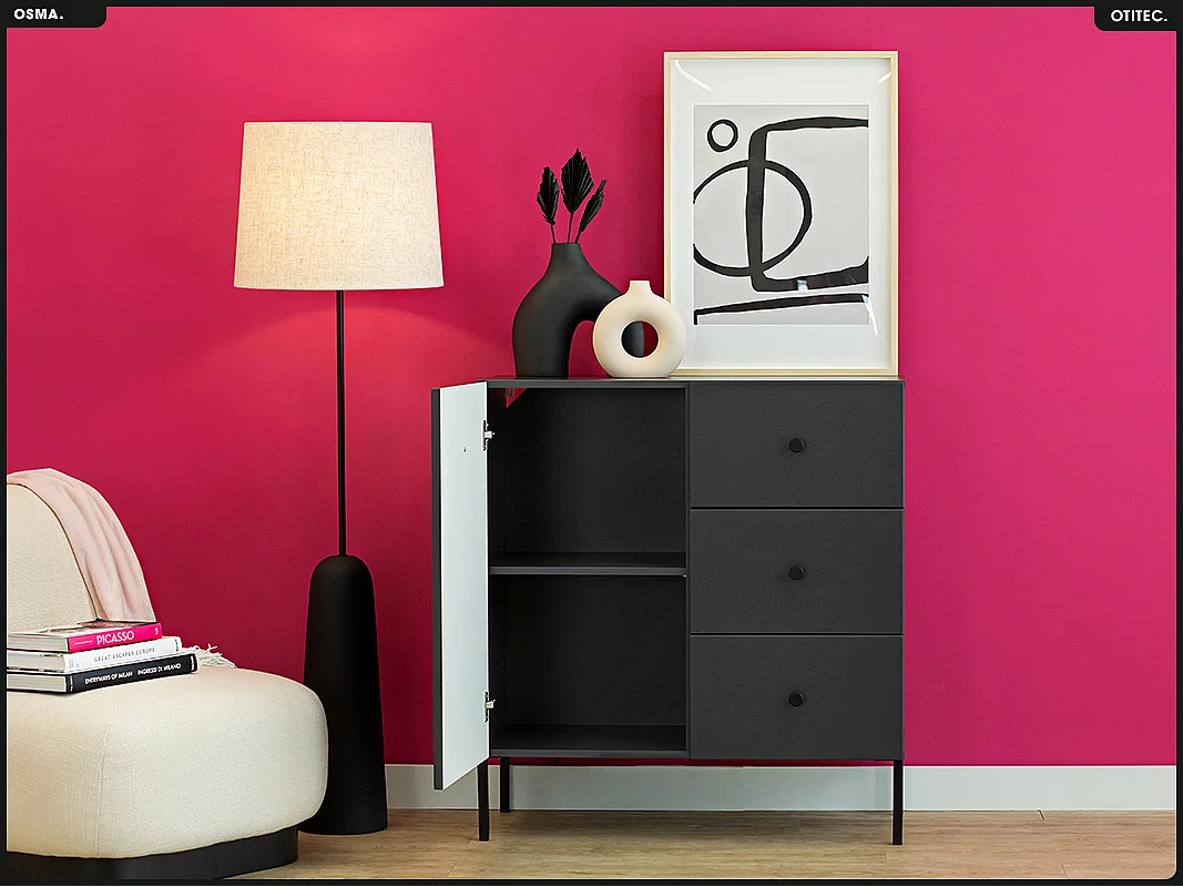 Commode - H.98 x L.91 x P.42 - OSMA - NOIR