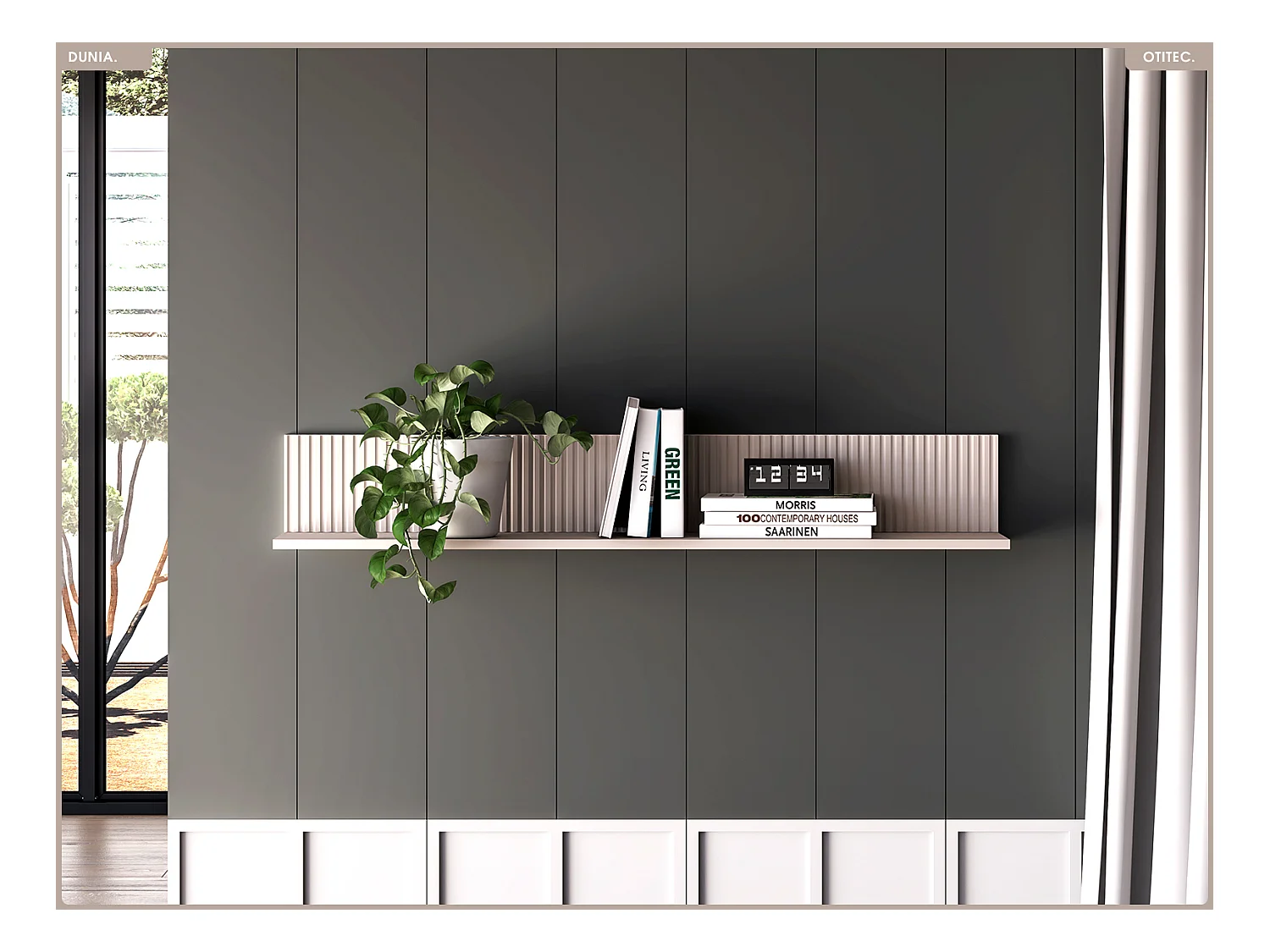 Étagère murale - L.120 x H.18 x P.20 cm - DUNIA