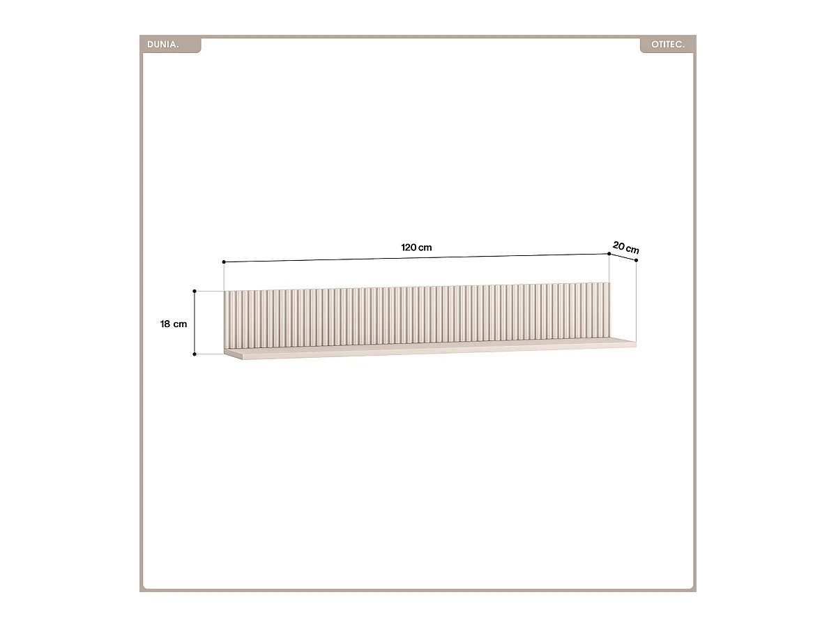 Étagère murale - L.120 x H.18 x P.20 cm - DUNIA