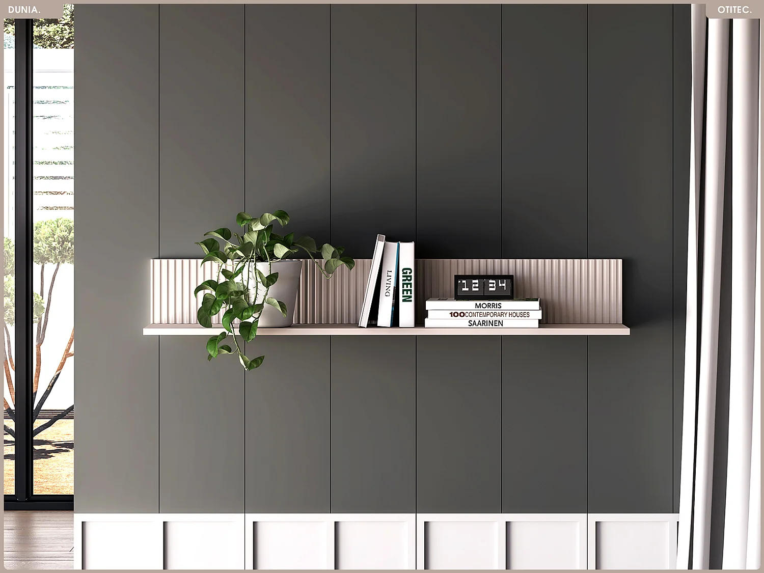 Étagère murale - L.120 x H.18 x P.20 cm - DUNIA