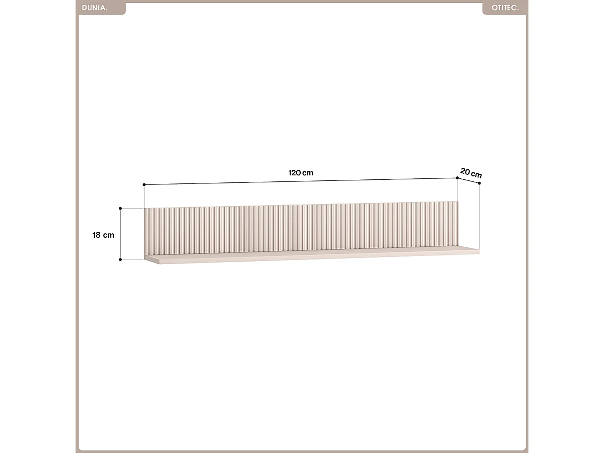 Étagère murale - L.120 x H.18 x P.20 cm - DUNIA