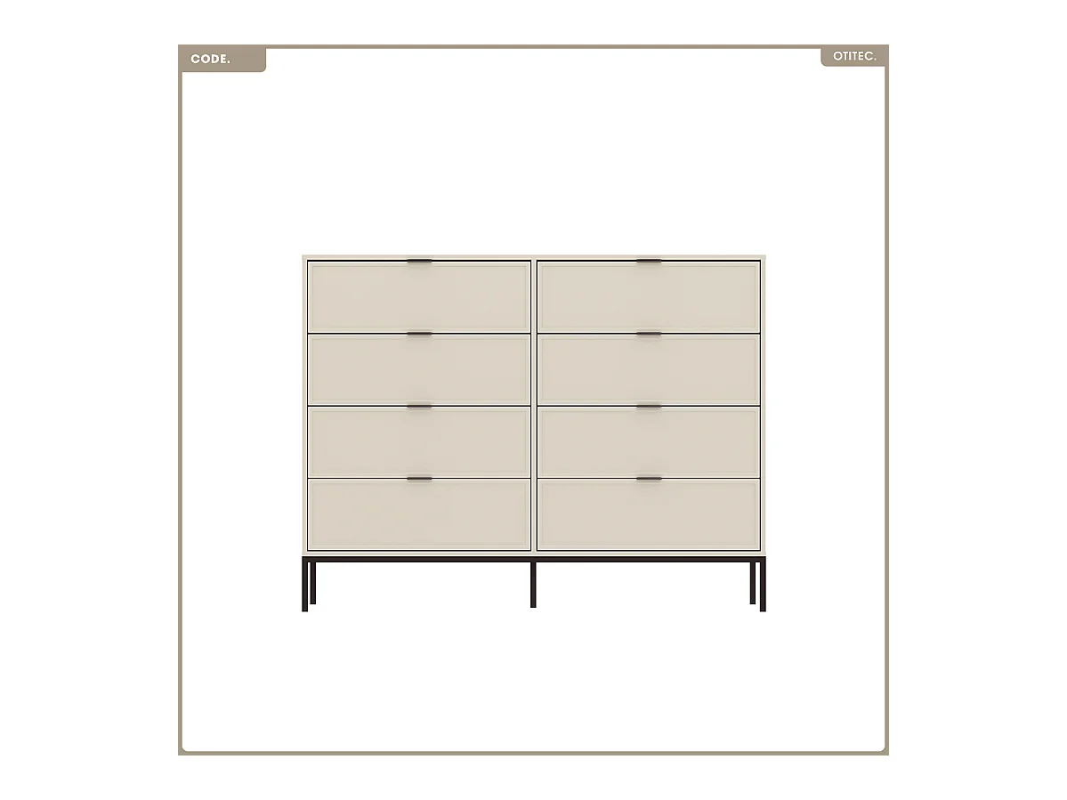 Commode - H.115 x L.75 x P.40 - CODE - CACHEMIRE