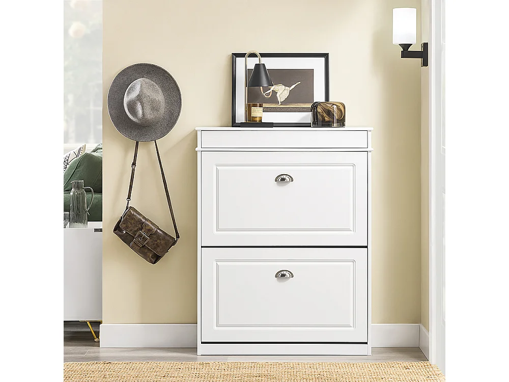 Wąska szafka na buty z 2 klapami i regulowanym regałem