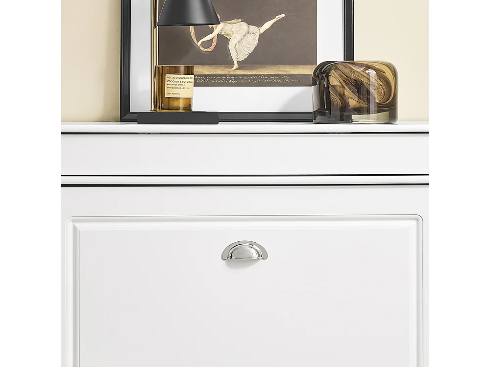 Wąska szafka na buty z 2 klapami i regulowanym regałem