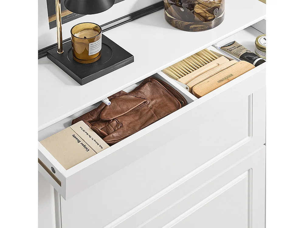 Wąska szafka na buty z 2 klapami i regulowanym regałem