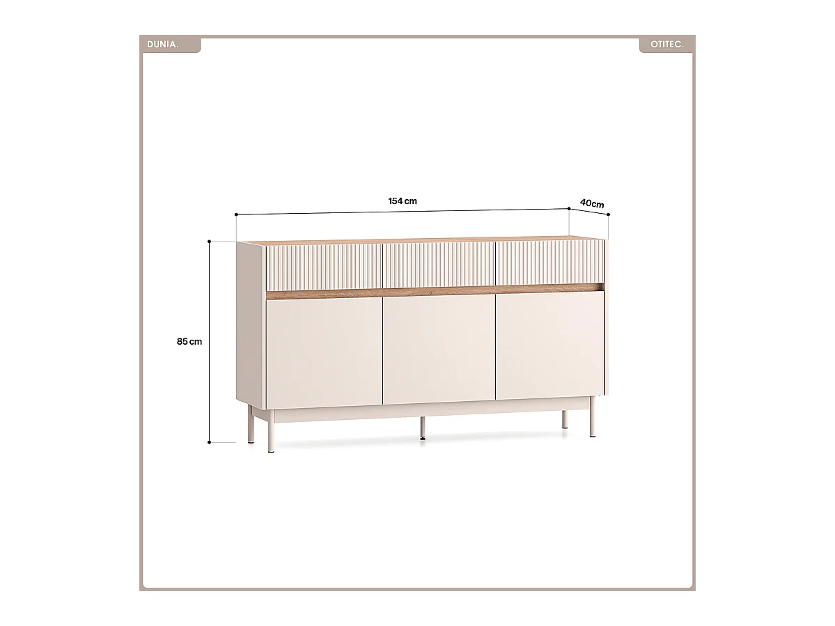 Commode - L.154 x H.85 x P.40 cm - DUNIA