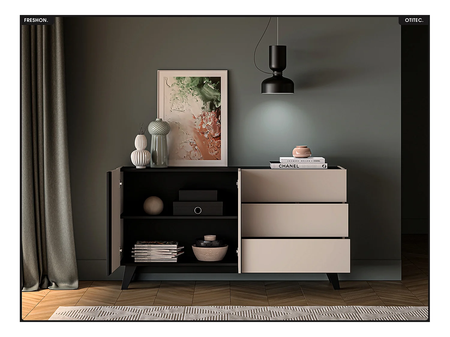 Commode - L.160 x H.85 x P.40 cm - FRESHON