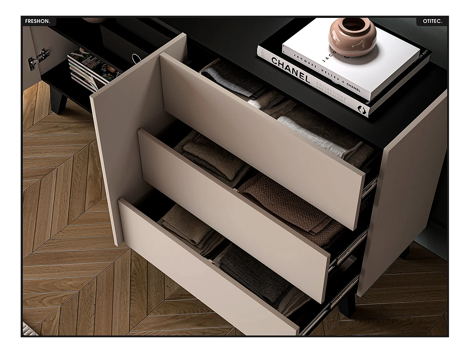 Commode - L.160 x H.85 x P.40 cm - FRESHON