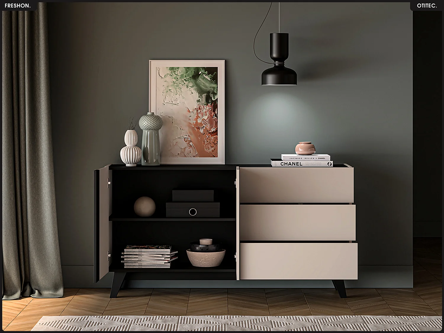 Commode - L.160 x H.85 x P.40 cm - FRESHON