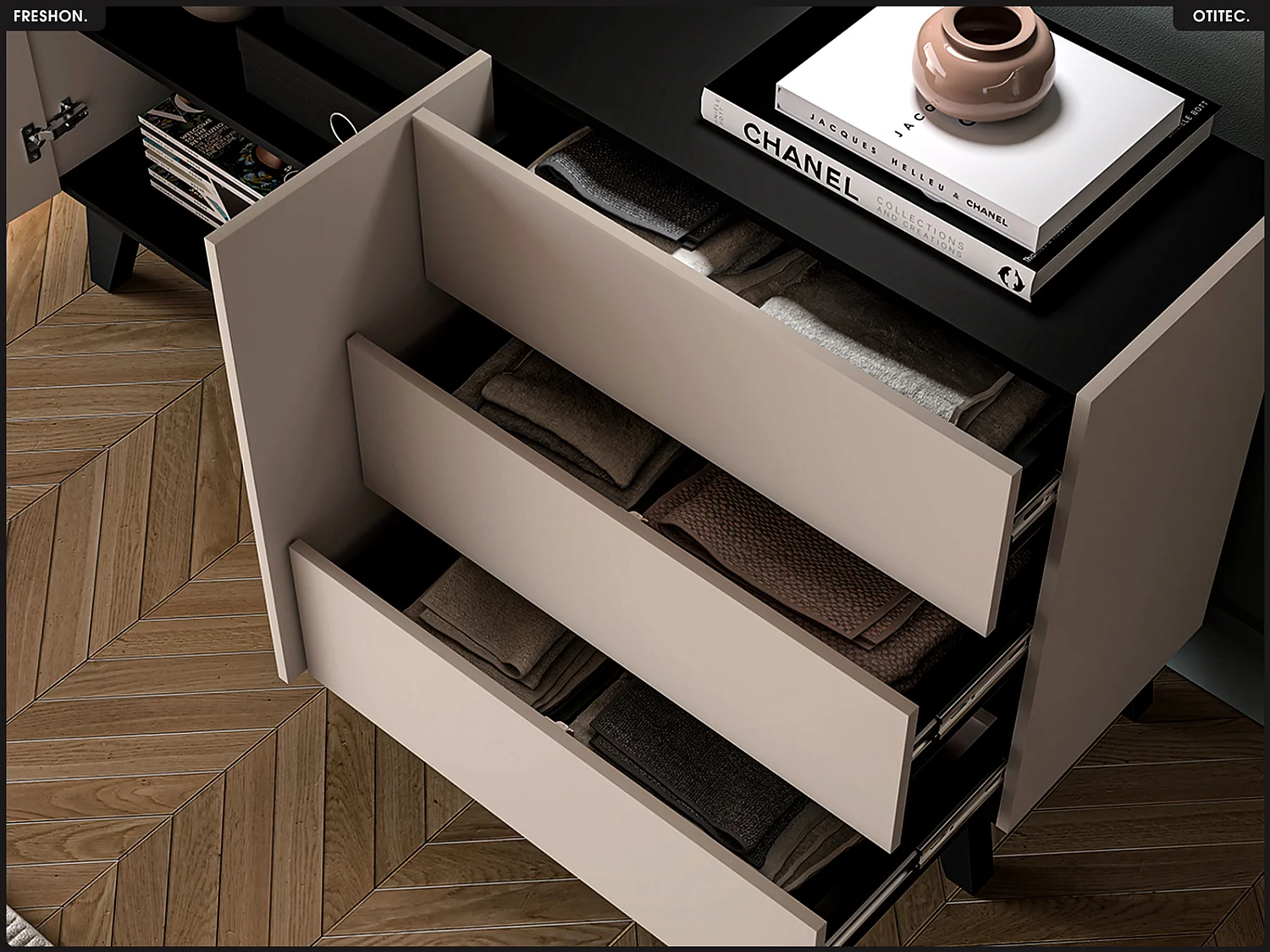 Commode - L.160 x H.85 x P.40 cm - FRESHON