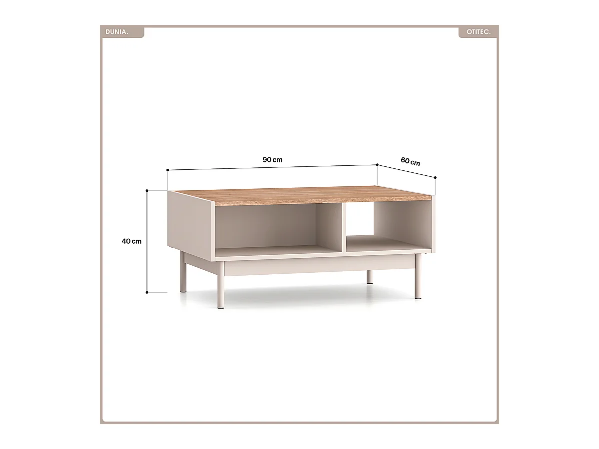 Table basse - L.90 x H.40 x P.60 cm - DUNIA