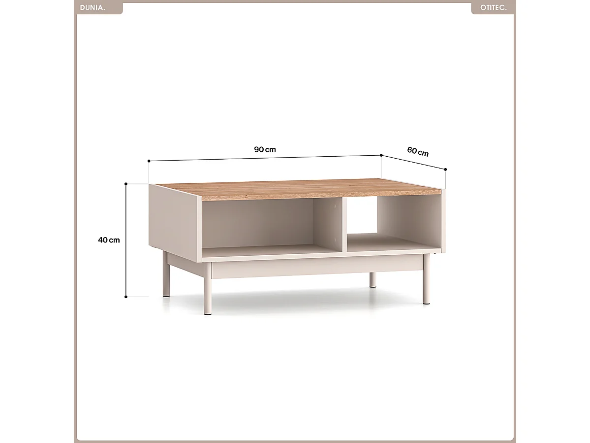Table basse - L.90 x H.40 x P.60 cm - DUNIA