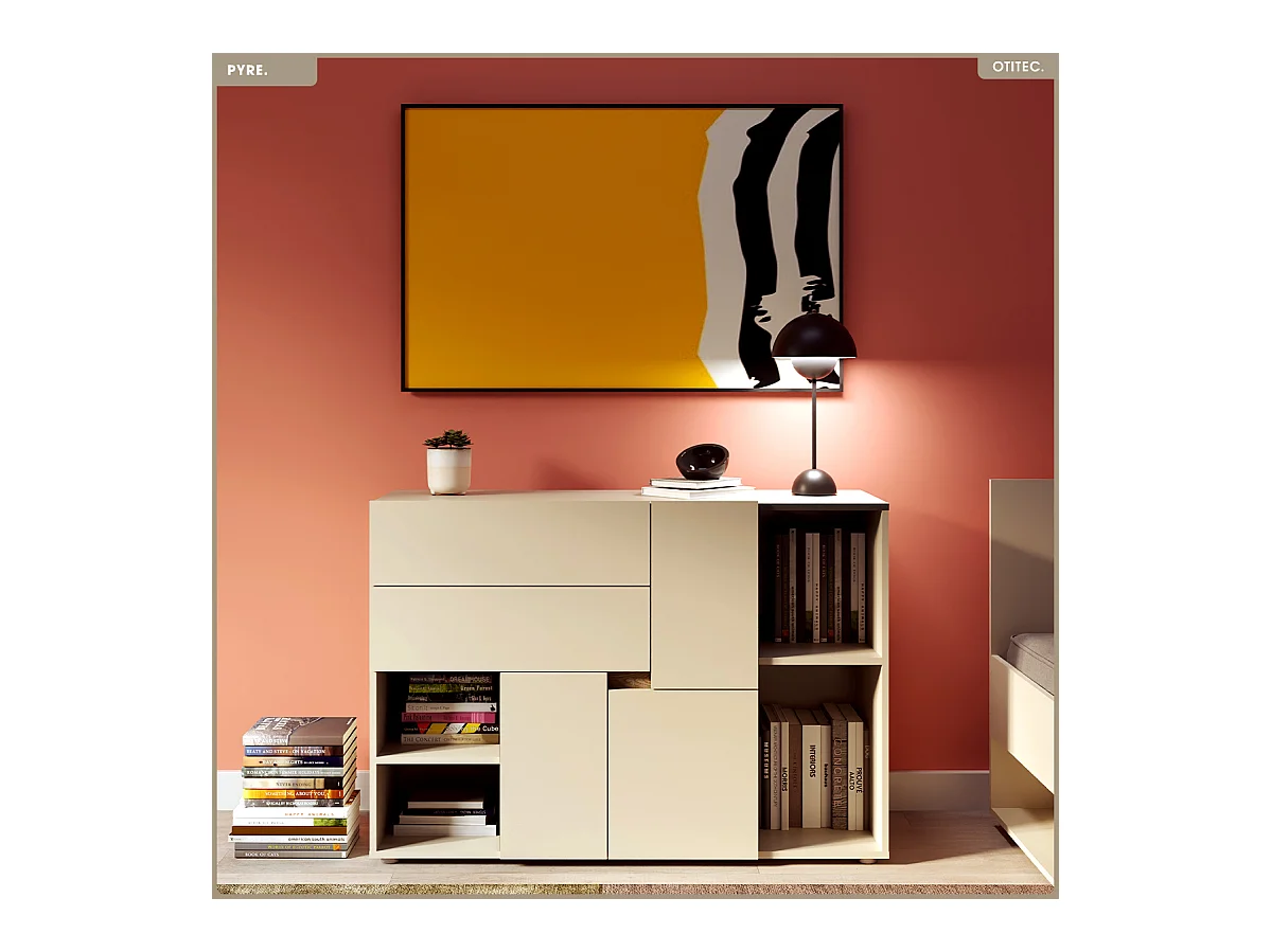 Commode - H.84 x L.120 x P.42 - PYRE - CACHEMIRE