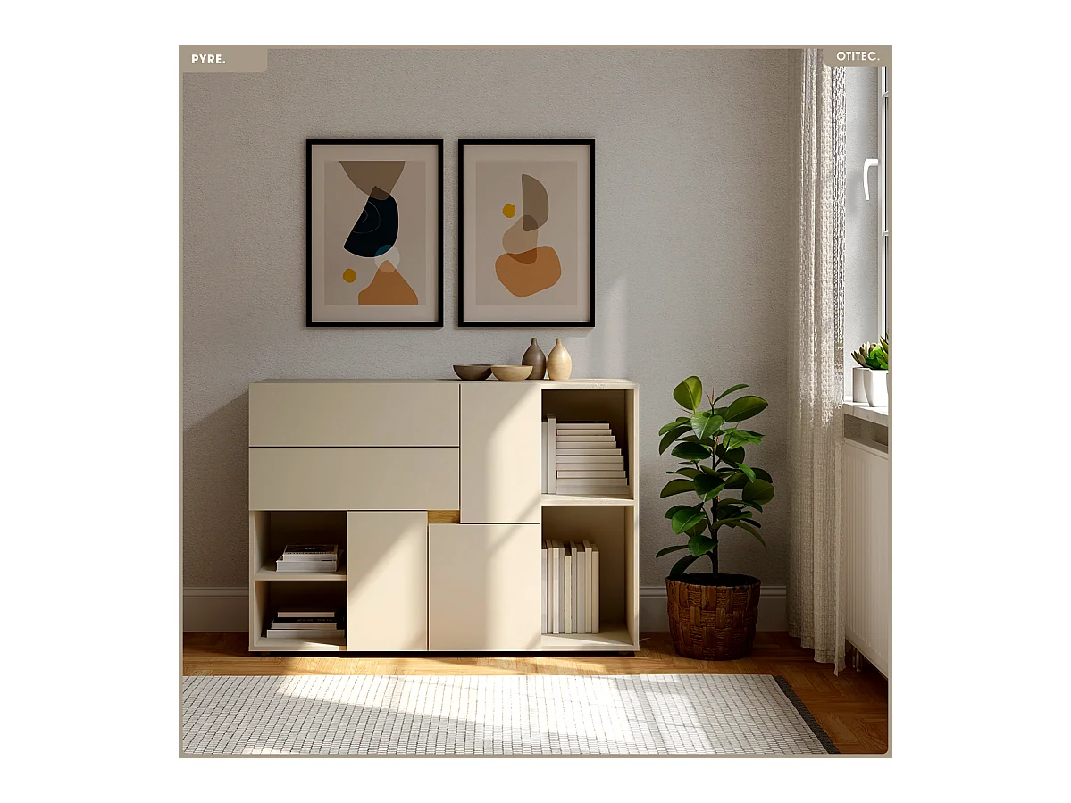 Commode - H.84 x L.120 x P.42 - PYRE - CACHEMIRE