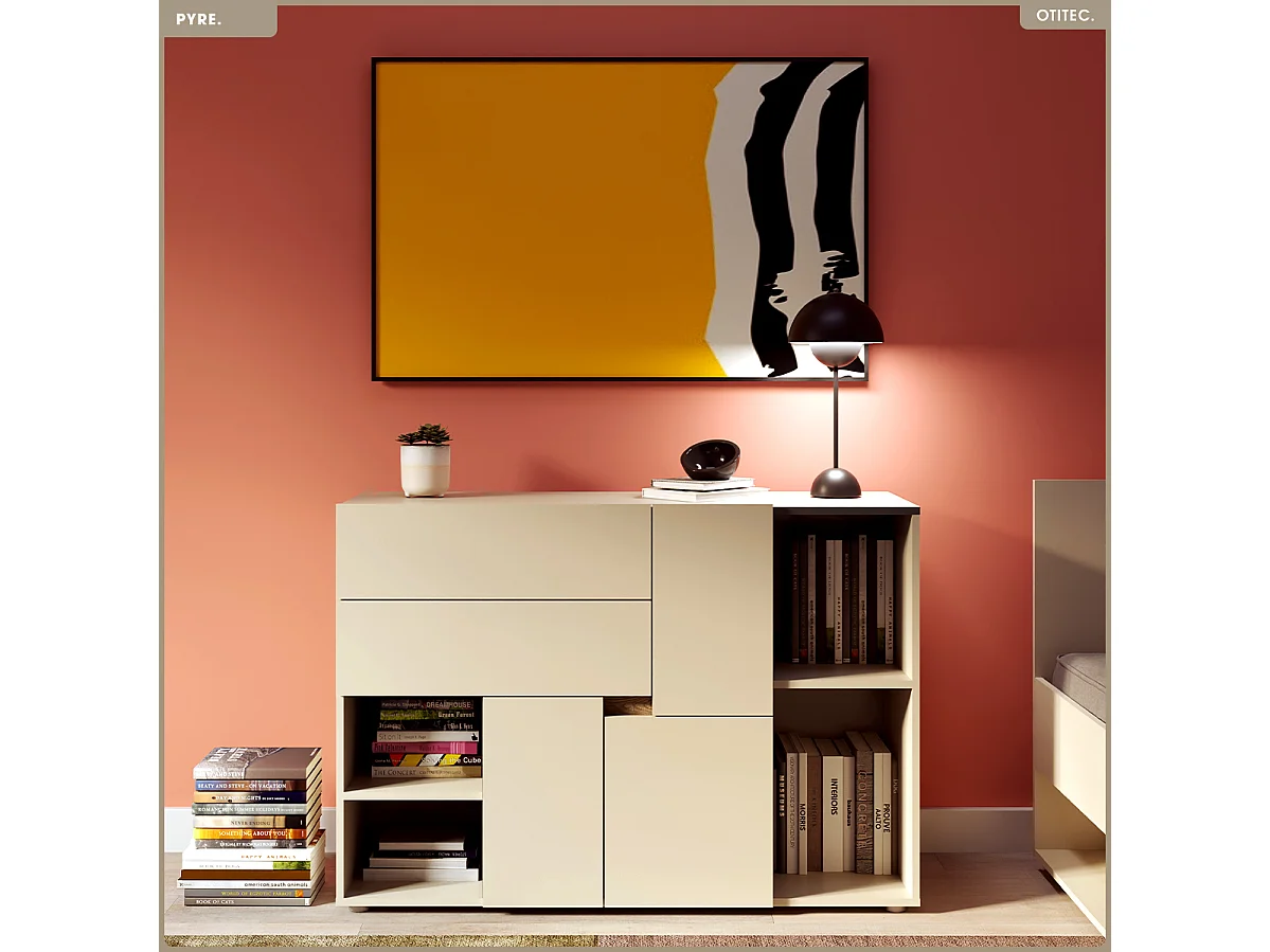 Commode - H.84 x L.120 x P.42 - PYRE - CACHEMIRE