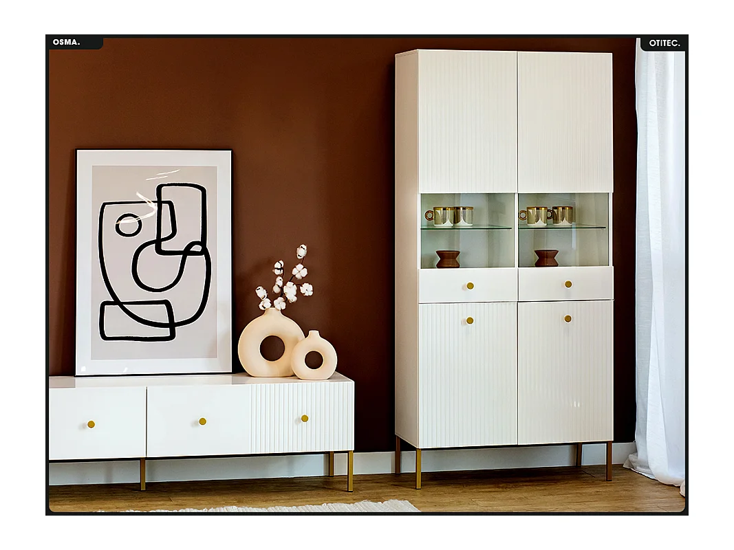 Armoire vitrine - H.193 x L.91 x P.42 - OMSA - GOLD