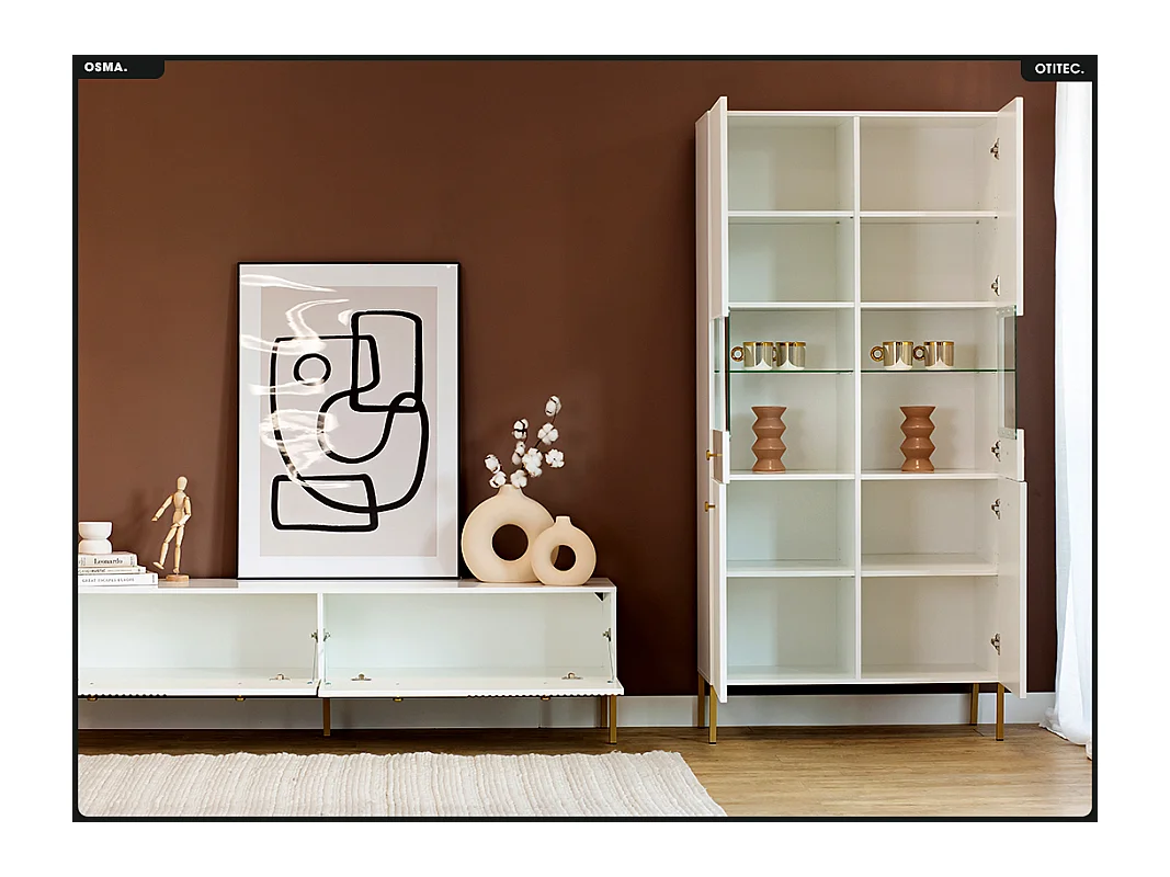 Armoire vitrine - H.193 x L.91 x P.42 - OMSA - GOLD