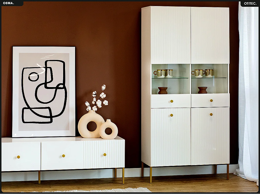 Armoire vitrine - H.193 x L.91 x P.42 - OMSA - GOLD