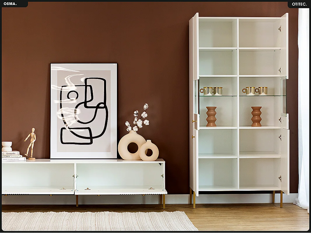 Armoire vitrine - H.193 x L.91 x P.42 - OMSA - GOLD