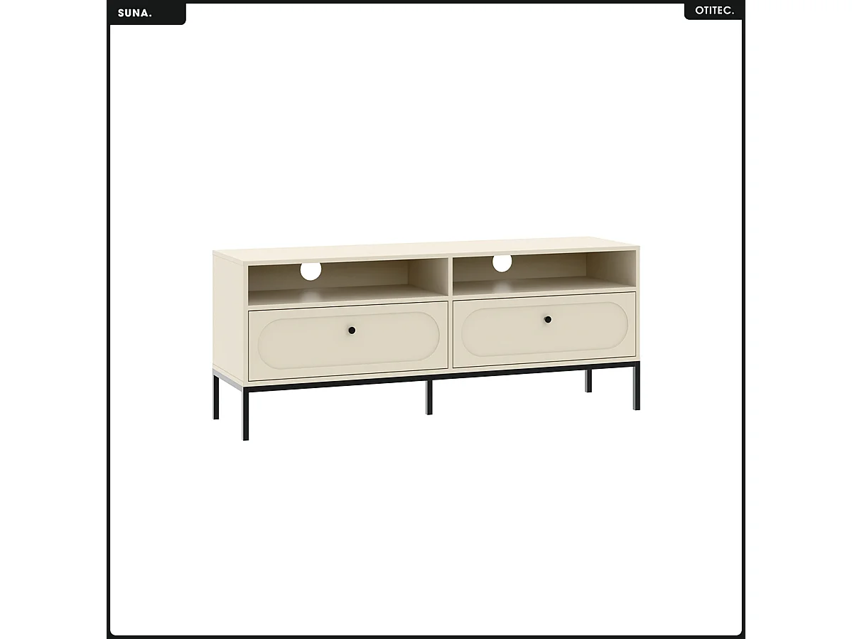 Meuble TV - H.60 x L.150 x P.40 - SUNA - CACHEMIRE