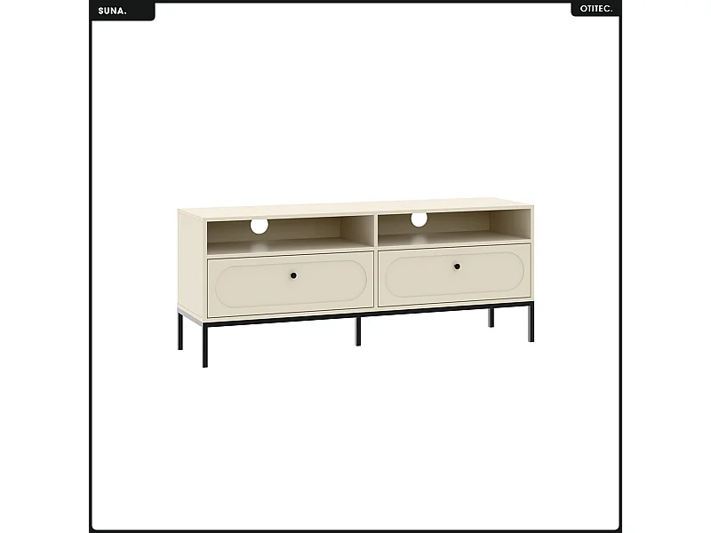 Meuble TV - H.60 x L.150 x P.40 - SUNA - CACHEMIRE